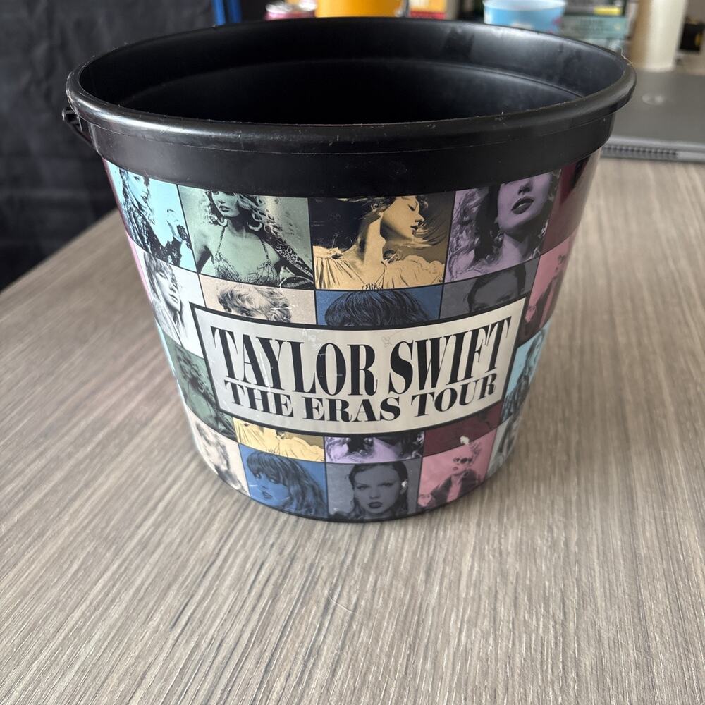 Taylor Swift The Eras Tour Black Plastic Movie Popcorn Bucket AMC Exclusive - Picture 1 of 6